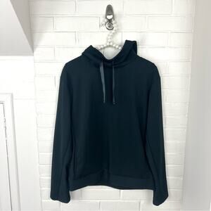 Nike Dri Fit Black Ribbed Cowl Neck Hooded Sweatshirt Size XS